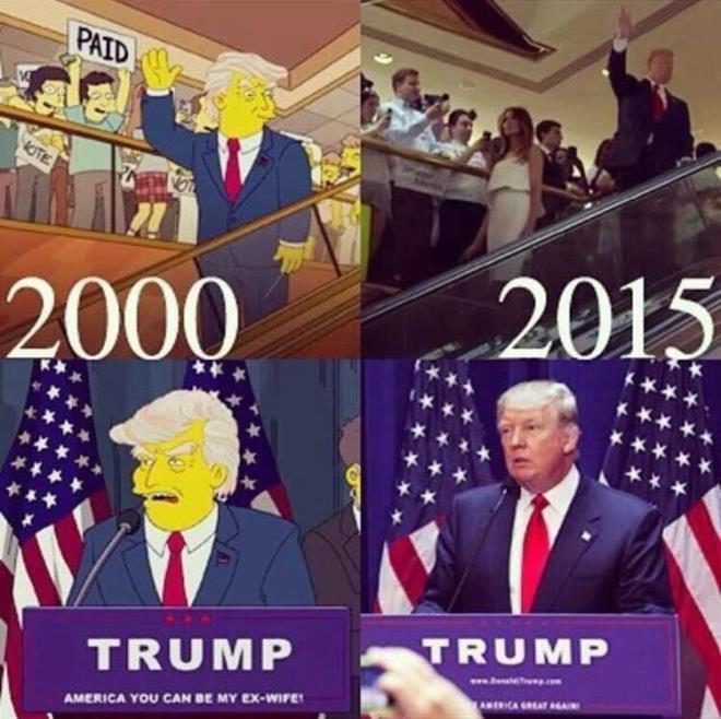 19 Mart 2000 tarihinde yayınlanan bölümde, Trump'tan 'ABD eski Başkanı' olarak bahsedilmişti. Trump bu bölümün yayınlanmasından yıllar sonra 2016'da ABD Başkanı seçildi ve göreve başladı.