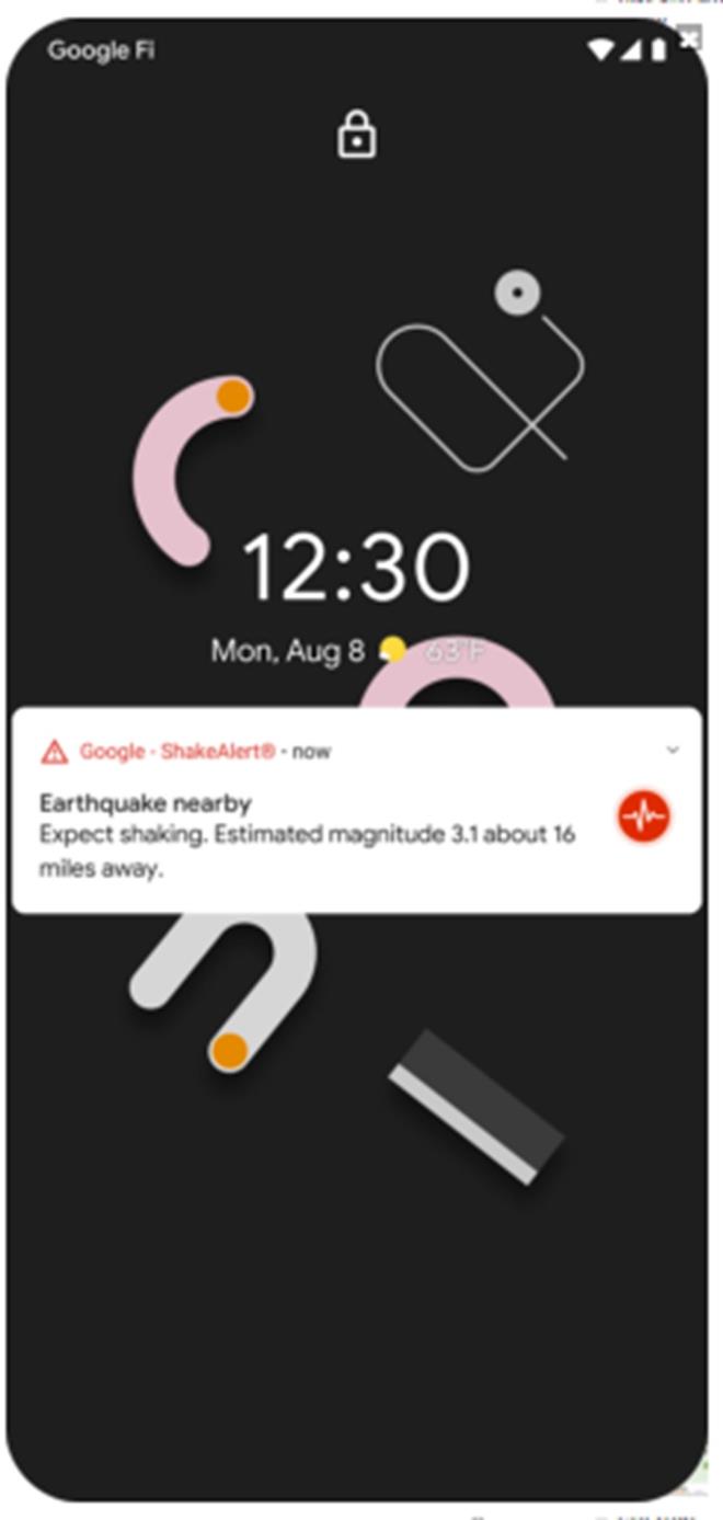 Google bir deprem algıladığında Android kullanıcıları  telefonun ana ekrarnında kırmızı bir deprem uyarısı görecek. Bu bildirimler, eyalet çapında MyShake uygulaması veya Los Angeles County's ShakeAlertLAtarafından gönderilenlere benzer bir şekilde olacak.    Öte yandan, Google deprem uyarısının ne zaman California sınırlarını aşacağı ya da uyaracağı deprem eşiği hakkında bir açıklama yapmadı. Bununla birlikte, UC Berkeley araştırmacılarına göre, çoğu akıllı telefonun sensörü, depremin merkez üssünün yaklaşık 1 kilometre içindeki 3,1 ve üzerindeki şiddetleri kaydedebiliyor.