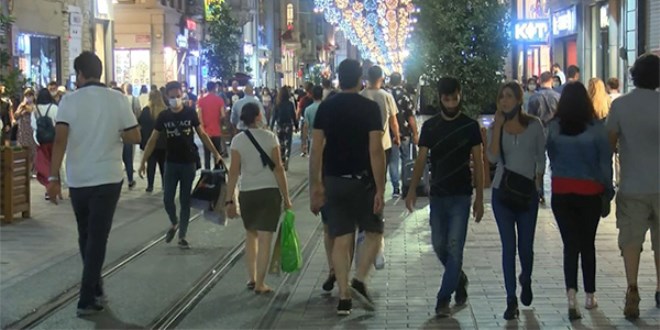 İstiklal Caddesi'nde artan vakalara rağmen yoğunluk