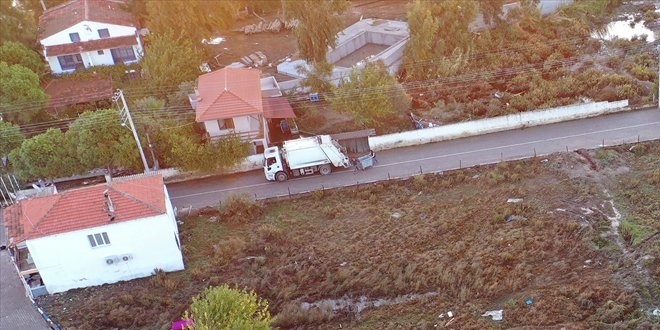 Depremin merkez üssü Seferihisar havadan görüntülendi