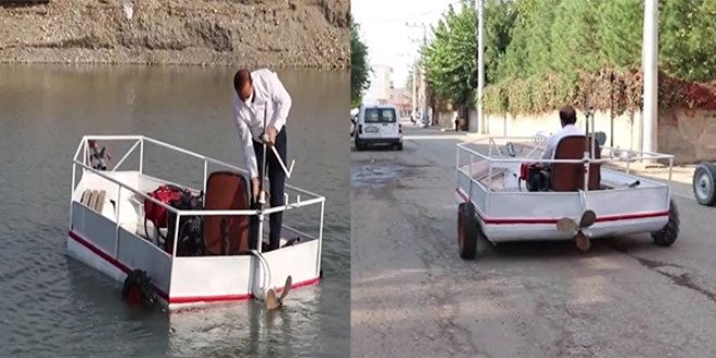 Sondaj ustası hem karada hem suda gidebilen araç geliştirdi