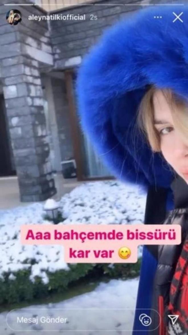 ALEYNA TİLKİ    Aaa, bahçemde bir sürü kar var.