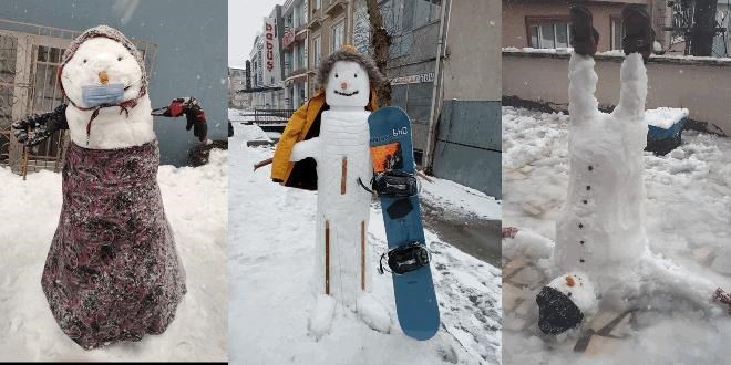 Hayal gücünü zorlayan kardan adamlar