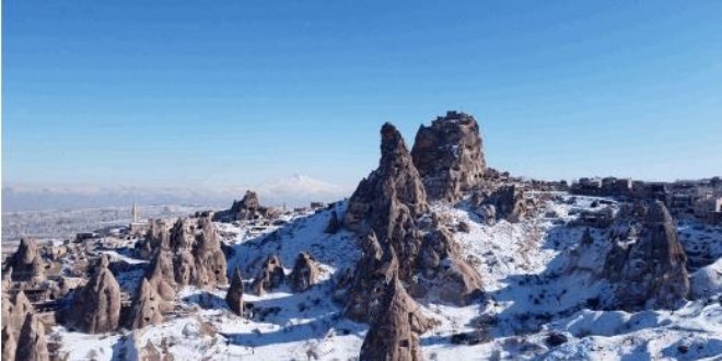 Kar altında bir masal diyarı: Kapadokya