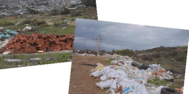 Yeşillik alanı kaçak döküm sahasına çevirdiler