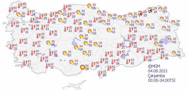 Doğu Anadolu:Parçalı ve az bulutlu, öğleden sonra ve akşam saatlerinde bölgenin doğusunun sağanak ve gök gürültülü sağanak yağışlı geçeceği tahmin ediliyor.