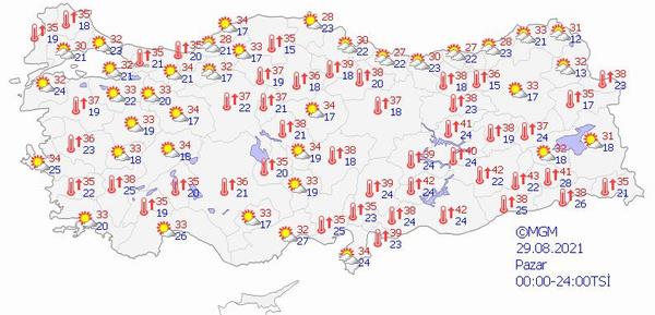 Doğu Anadolu: Parçalı ve az bulutlu, kuzeydoğu kesimlerinin yer yer çok bulutlu, öğle saatlerinde Kars ve Ardahan çevrelerinin kısa süreli ve yerel sağanak ve gök gürültülü sağanak yağışlı geçeceği tahmin ediliyor.  <br>  Güney Anadolu: Az bulutlu ve açık geçeceği tahmin ediliyor.