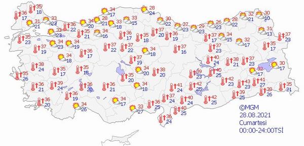 Orta ve Doğu Karadeniz: Parçalı ve az bulutlu, doğusunun yer yer çok bulutlu, Gümüşhane, Rize ve Artvin çevreleri ile Ordu, Giresun ve Trabzon?un iç kesimlerinin yerel sağanak ve gök gürültülü sağanak yağışlı geçeceği tahmin ediliyor.