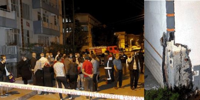 Kolonu patlayan 24 daireli bina boşaltıldı