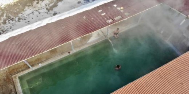 Dondurucu soğuklarda şifa arayanların uğrak mekanı: Diyadin Kaplıcaları