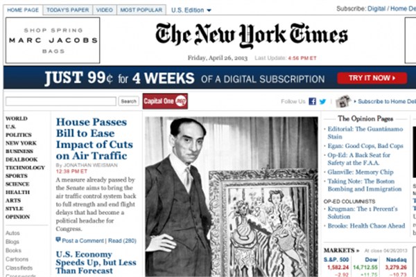 The New York Times,  Site bugün çok daha zengin bir içeriğe sahip.