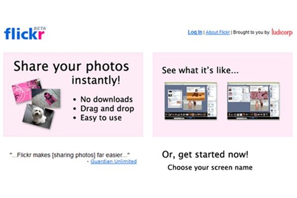 Flickr - Nisan 2004;  Fotoğraf paylaşım sitesi Flickr'ın 2004'teki hali...