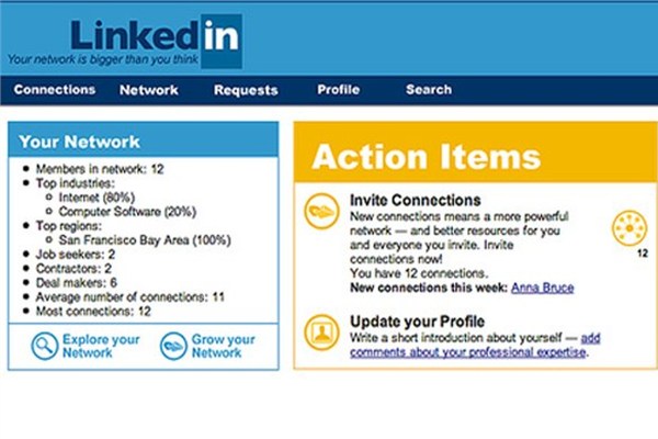 Linkedin - Mayıs 2003i;  Profesyonel network sitesi Linkedin ilk kurulduğunda basit bir görünüme sahipti.