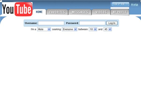 Youtube - Mayıs 2005;  Günümüzde kullanıcılar tarafından her dakika 48 saatten fazla video yüklenen video sitesi Youtube, 2005 yılında oldukça mütevazı bir tasarıma sahipti.
