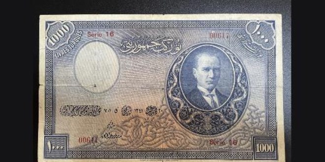 Türkiye'nin en değerli banknotu açık artırmada