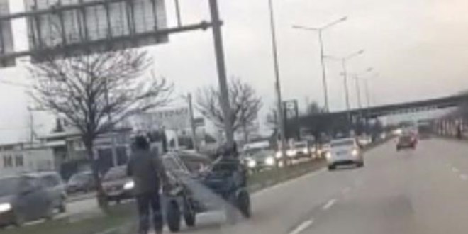 İnsansız at arabası trafiği alt üst etti