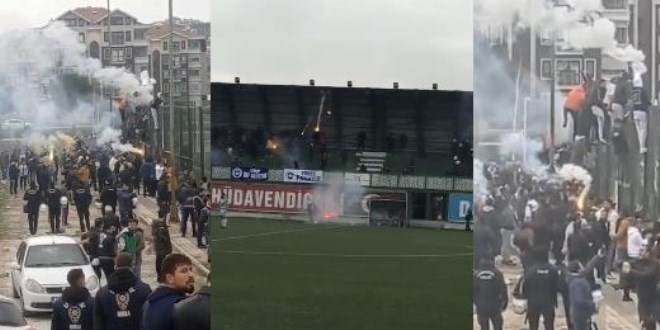 Amatör maçta çevik kuvvet müdahalesi