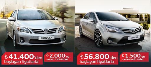 <p><b>Toyota: </b></p>  Nisan ayı kampanyası ile 0.76'dan başlayan faiz oranları ve 60 aya varan vade seçenekleri sunan Toyota, ödemeleri dileyen müşterileri için Eylül 2013'e kadar erteleyebiliyor.