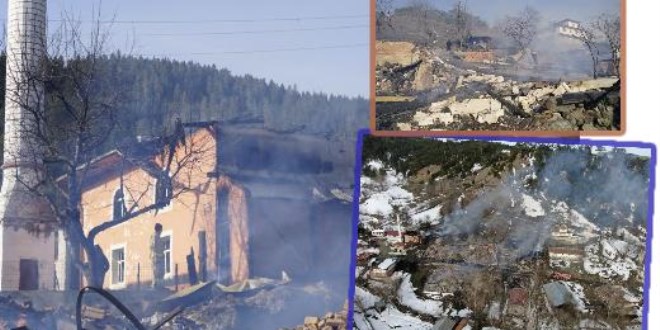 Kastamonu'da bir köy alevlere teslim oldu: Evler ve ahırlar küle döndü