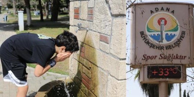 Adana'da termometreler 33 dereceyi gördü