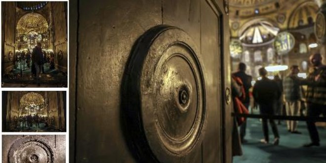 Ayasofya Camii'nin İmparator Kapısı onarıldı