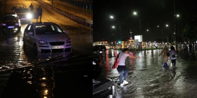 Sivas'ta sağanak: Yol çöktü, evleri su bastı