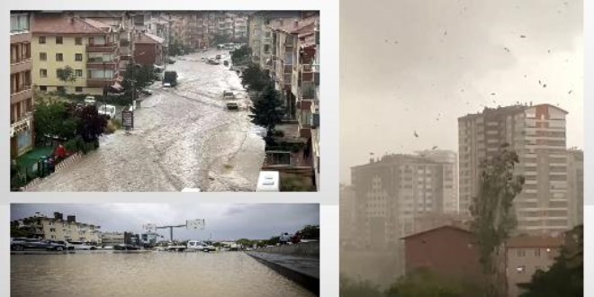 Ankara'da yollar göle döndü, evleri su bastı