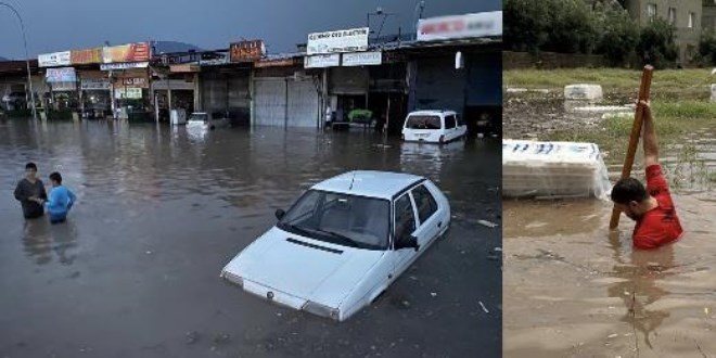Osmaniye'de sağanak nedeniyle ev ve iş yerlerini su bastı