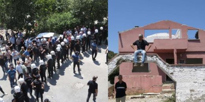 Beykoz'da olaylı yıkım