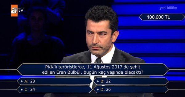 Şıklar arasında 'A- 20', 'B- 22', 'C-24' ve 'D- 26' yer aldı.
