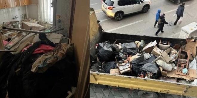 Apartman dairesinden 40 ton çöp çıktı!