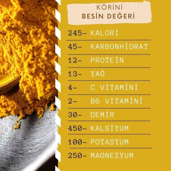 Kilo vermek isteyenler için köri baharatı tam bir mucizedir. Çünkü uzun süre tok tutarak sindirimin yemek ihtiyacını giderir.<br>    Kandaki hücre sayısını artırarak kansızlık gibi sağlık sorunlarının da önüne geçer.