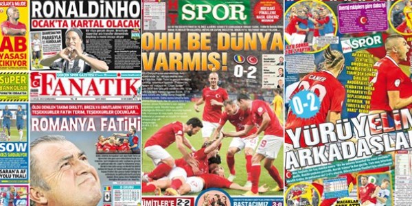 Basında Romanya-Türkiye manşetleri!