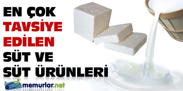 En çok tavsiye edilen süt ve süt ürünleri