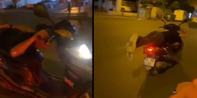 Motosiklet sürücüsünün tehlikeli yolculuğu
