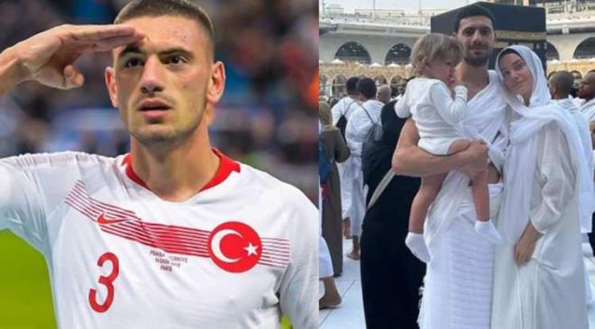 Sosyal medyada da eşi ve çocuğuyla çok sık fotoğraf paylaşmayan ünlü futbolcu Merih Demiral, bu sefer ezber bozdu. İsviçreli eşi Heidi Lushtaku ve oğluyla birlikte Mekke'ye giden ünlü yıldız, Umre ibadetinden kareleri hayranlarının beğenisine sundu.