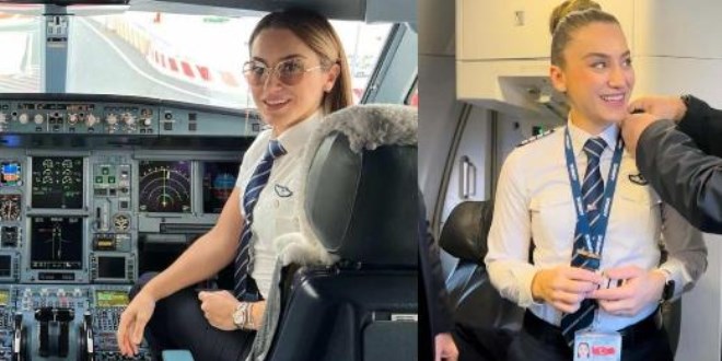 Ünlü futbolcunun eşi artık kaptan pilot!