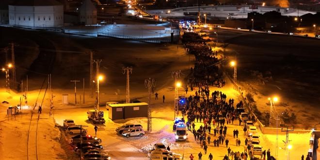 Sarıkamış Harekatı'nın 109. yılı.... Kar altında meşaleli yürüyüş