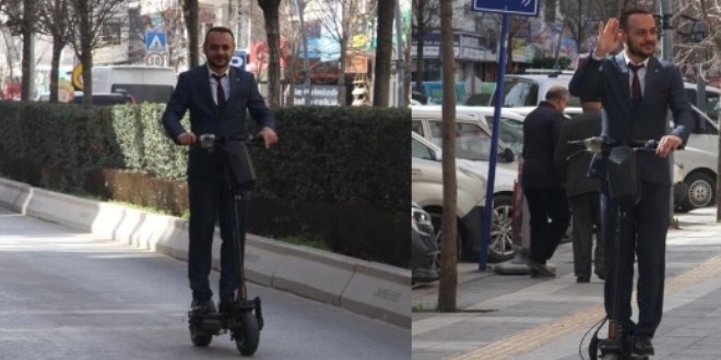 Bağımsız adaydan scooterla seçim çalışması