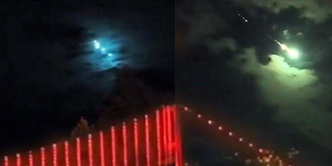 Gökyüzünde ışık hüzmesi heyecan yarattı!