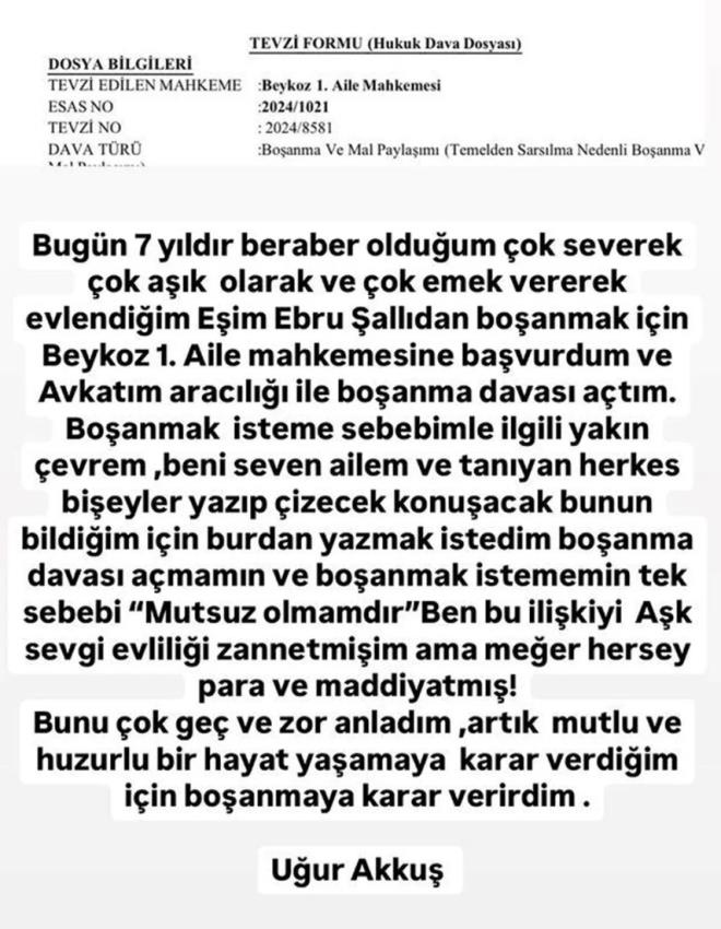 Ebru Şallı, konuya ilişkin henüz bir açıklama yapmadı.