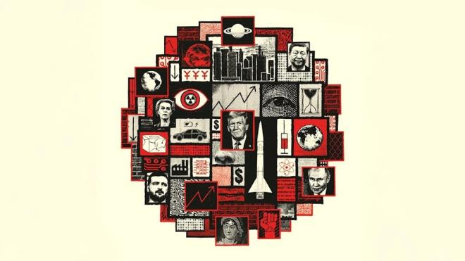 2024 kapağında seçimlere ve jeopolitik gerilimlere odaklanan The Economist, bu kehanetlerin birçoğunda haklı çıkmıştı. 2025 kapağı ise daha iddialı ve çok katmanlı mesajlar içeriyor.    İşte kapakta dikkat çeken ayrıntılar ve olası yorumlar: