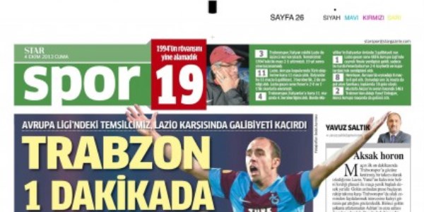 Gazetelerin spor manşetleri