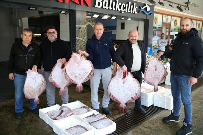 Büyüklüklerine göre kilogramı 700 ila 800 liradan satışa sunulan balıklara vatandaşlar ilgi gösterdi.