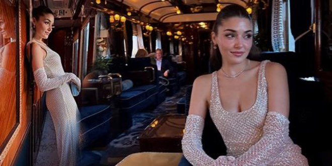 Hande Erçel'in romantik tren yolculuğu