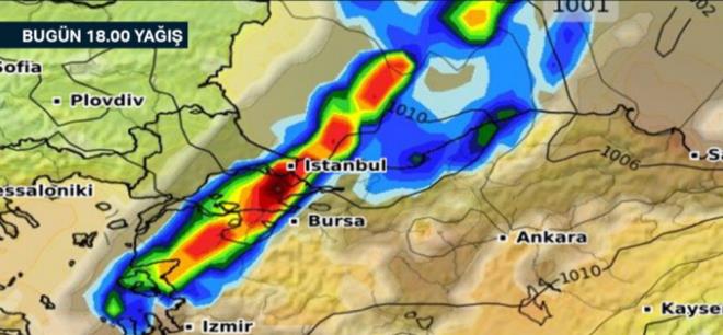 YAĞMUR SAAT 15.00'TE GİRİŞ YAPACAK  <p>  Yağmuru getirecek yağışlı hava sisteminin, saat 15.00 itibarıyla önce Avrupa Yakası'na ulaşması bekleniyor.<p>    Yağış önce Çatalca, Esenyurt ve Başakşehir gibi ilçelerde etkili olacak.    Sistem saat 17.00 itibarıyla kent merkezine ulaşacak.    Saat 20.00'ye kadar İstanbul genelinde kuvvetli yağmur bekleniyor.