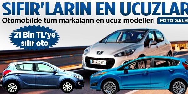 Markaların en ucuz araba fiyatları