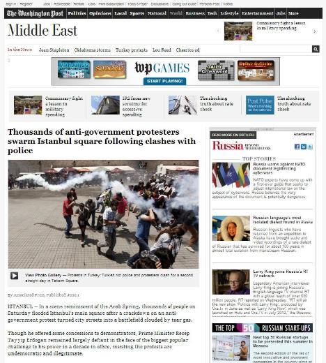 WASHINGTON POST: Binlerce hükümet karşıtı protestocu polisle çatışmaların ardından İstanbul'un meyda