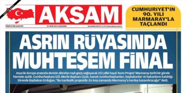 Marmaray için hangi gazete hangi manşet attı?