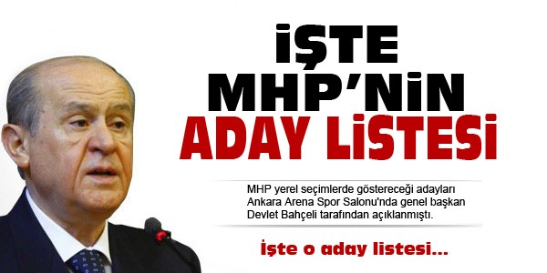 İşte MHP'nin aday listesi